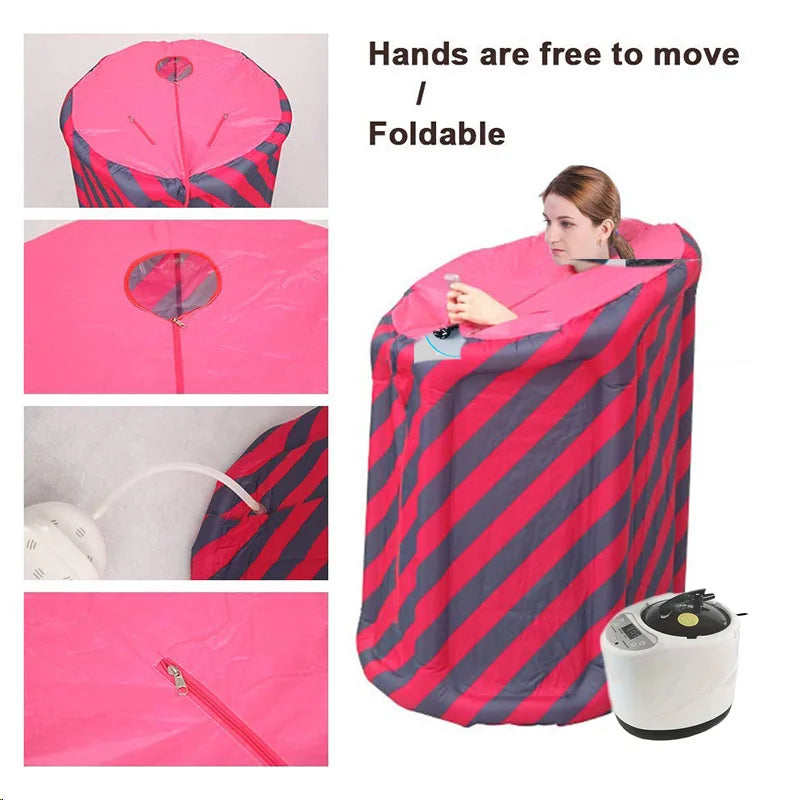 Portable Modern Full Body Electric Steam Sauna Tent with Transom Windows Foldable Home Spa Detox Relaxation Personal Wellness