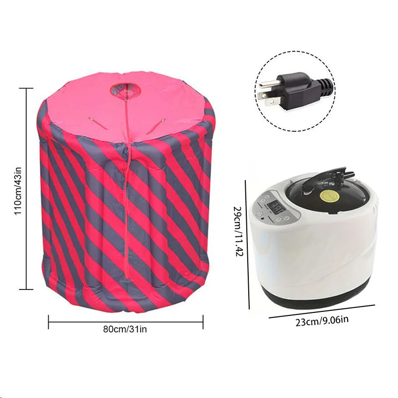 Portable Modern Full Body Electric Steam Sauna Tent with Transom Windows Foldable Home Spa Detox Relaxation Personal Wellness