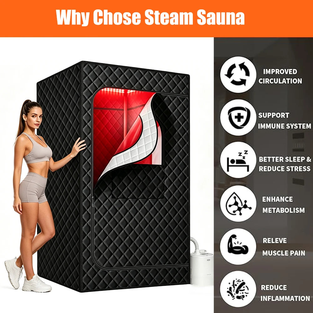 Red Light Therapy & Ultra-Low EMF Infrared Sauna, 4L Waterproof Outdoor Portable Spa for Wellness