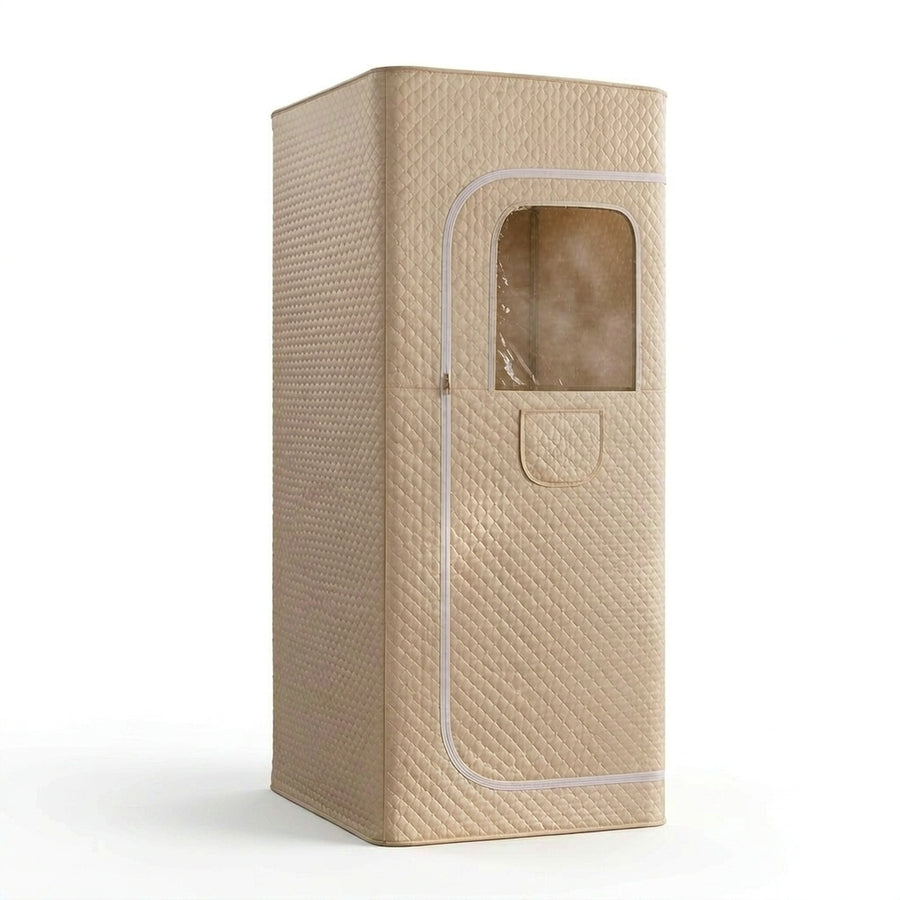 JK0501 Portable Steam Sauna – 1 Person Home Sauna Tent with Steamer (Cream)