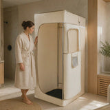 JK0501 Portable Steam Sauna – 1 Person Home Sauna Tent with Steamer (Cream) image 4